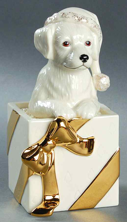 Lenox Christmas Figurine Puppy In A Hat In A Gift Box - Boxed by Lenox-1
