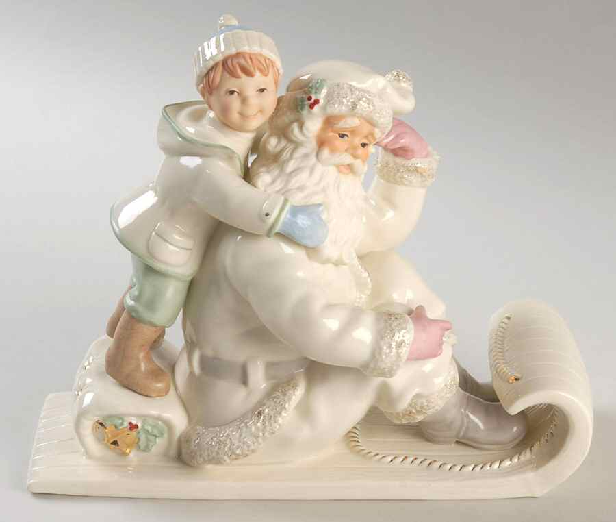 Lenox Christmas Figurine Holding On For The Holidays-Santa & Frie - No Box by Lenox-1