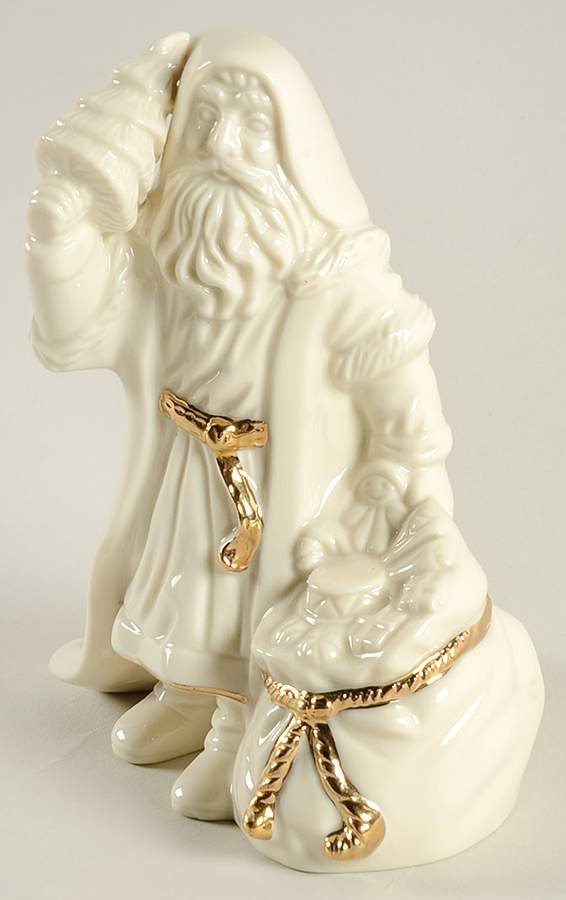 Ivory & Gold Santa Miniatures Santa With Tree And Toy Bag - No Box by Lenox-1