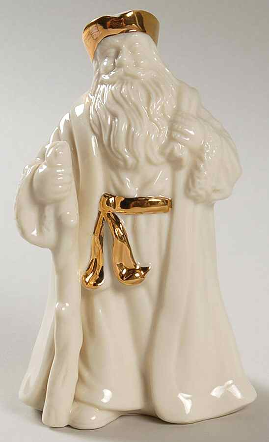 Ivory & Gold Santa Miniatures Santa With Staff - No Box by Lenox-1