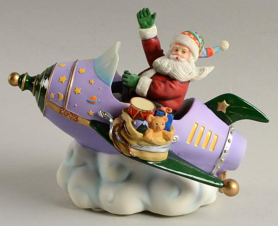 Lenox Christmas Figurine Santa's Rocket Ride - Boxed by Lenox-1