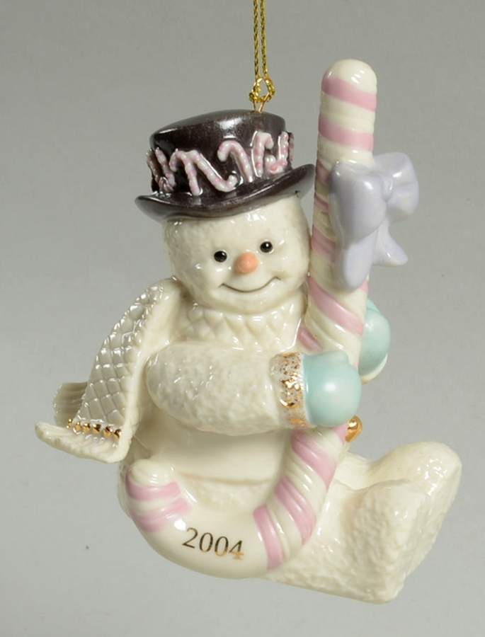 Annual Snowman-Ornament Candy Cane Christmas - No Box by Lenox-1