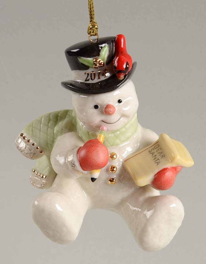 Annual Snowman-Ornament Making A List For Santa - Boxed by Lenox-1