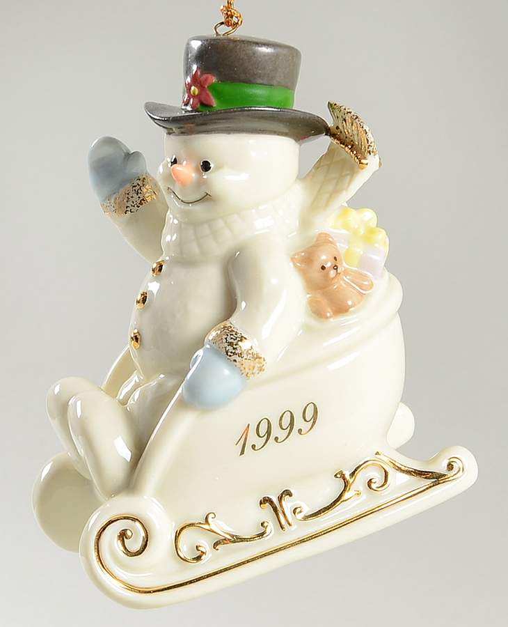 Annual Snowman-Ornament Sleigh Full Of Smiles - Boxed by Lenox-1