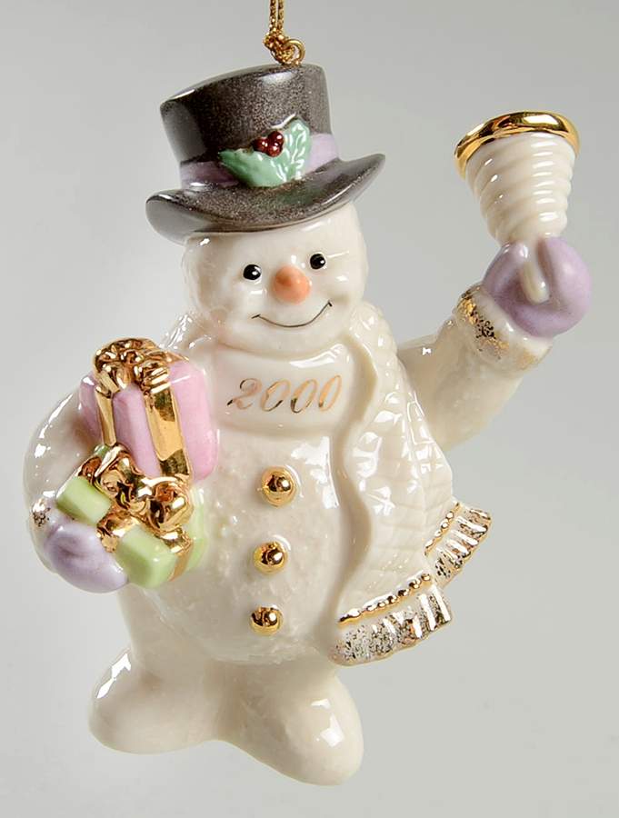 Annual Snowman-Ornament Ringing In The Millennium - Boxed by Lenox-1