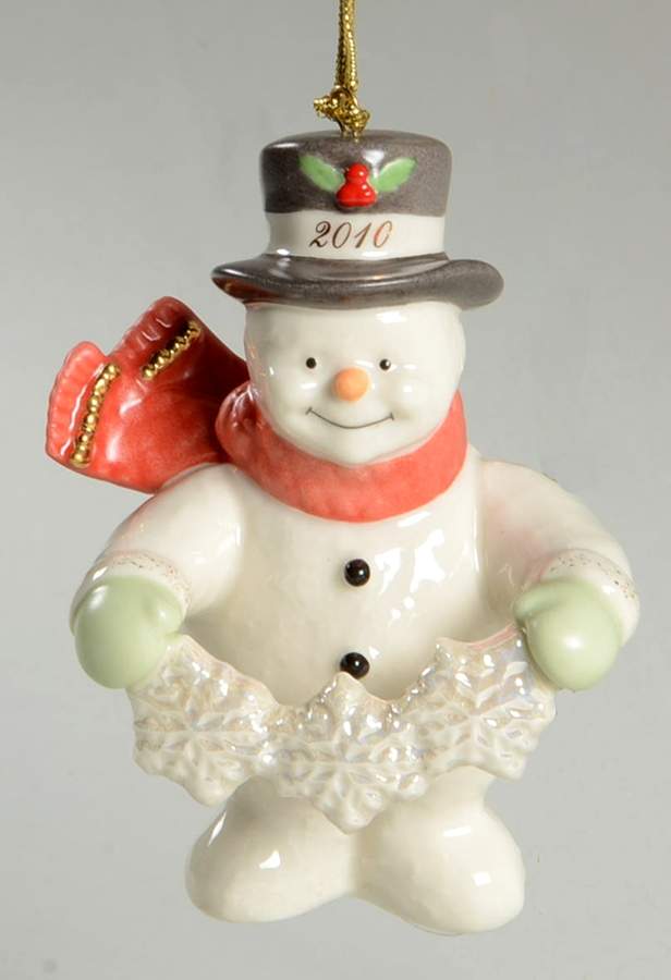 Annual Snowman-Ornament Snowy Garland - Boxed by Lenox-1
