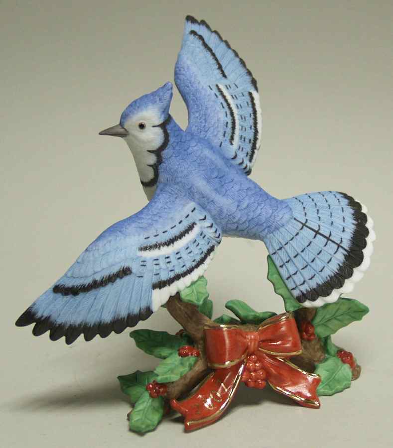 Christmas Birds Blue Jay-Red Ribbon - No Box by Lenox-1