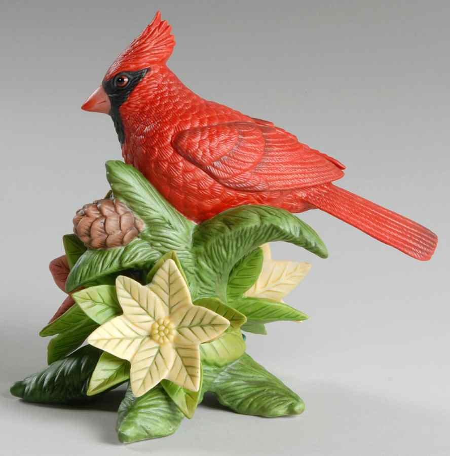 Christmas Birds Cardinal-Poinsettia - No Box by Lenox-1