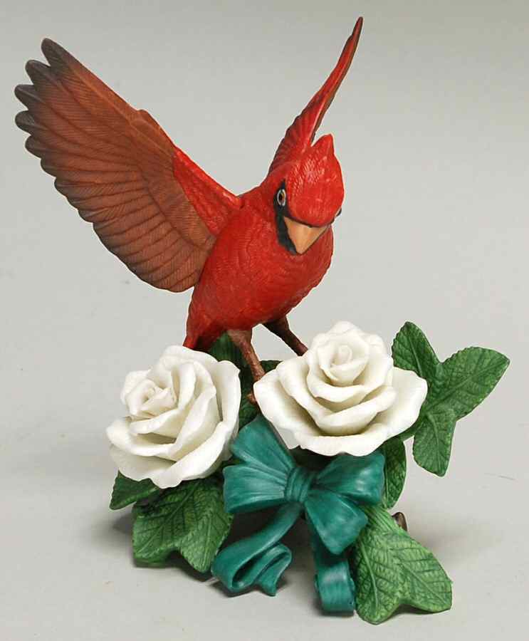 Christmas Birds Cardinal-White Rose - Boxed by Lenox-1