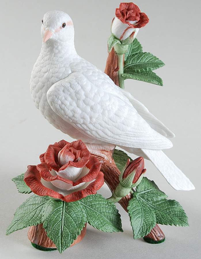 Christmas Birds Dove-Red Roses - No Box by Lenox-1