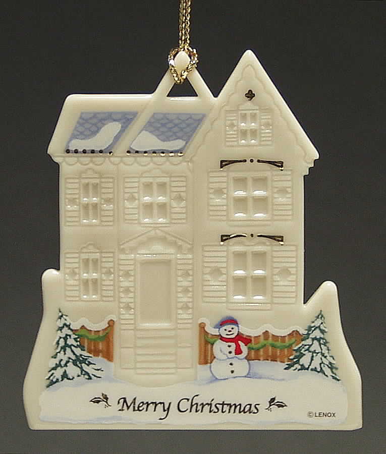 From Our Home To Your Home House With Snowman By Fence - Boxed by Lenox-1