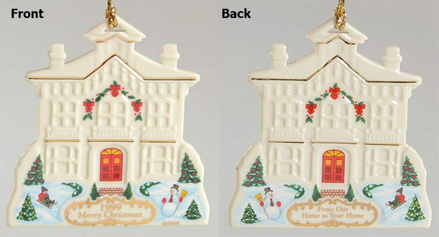 From Our Home To Your Home House With Snowman & Sledding Child - Boxed by Lenox-1