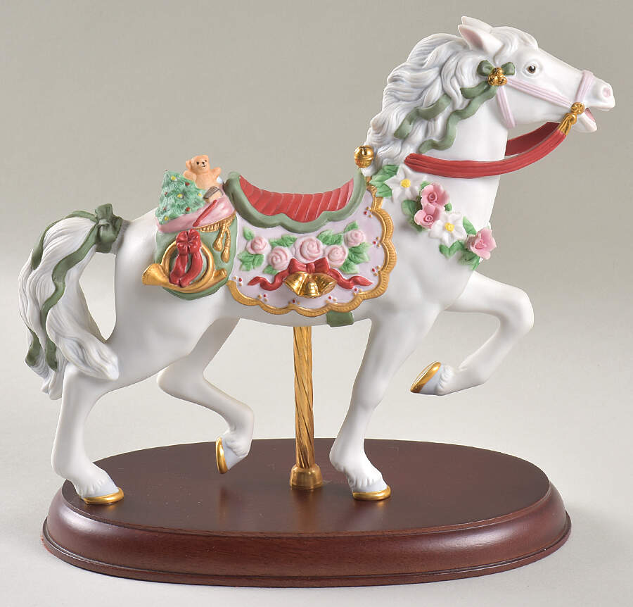 Christmas Carousel Animals 1992-Christmas Carousel Horse - No Box by Lenox-1