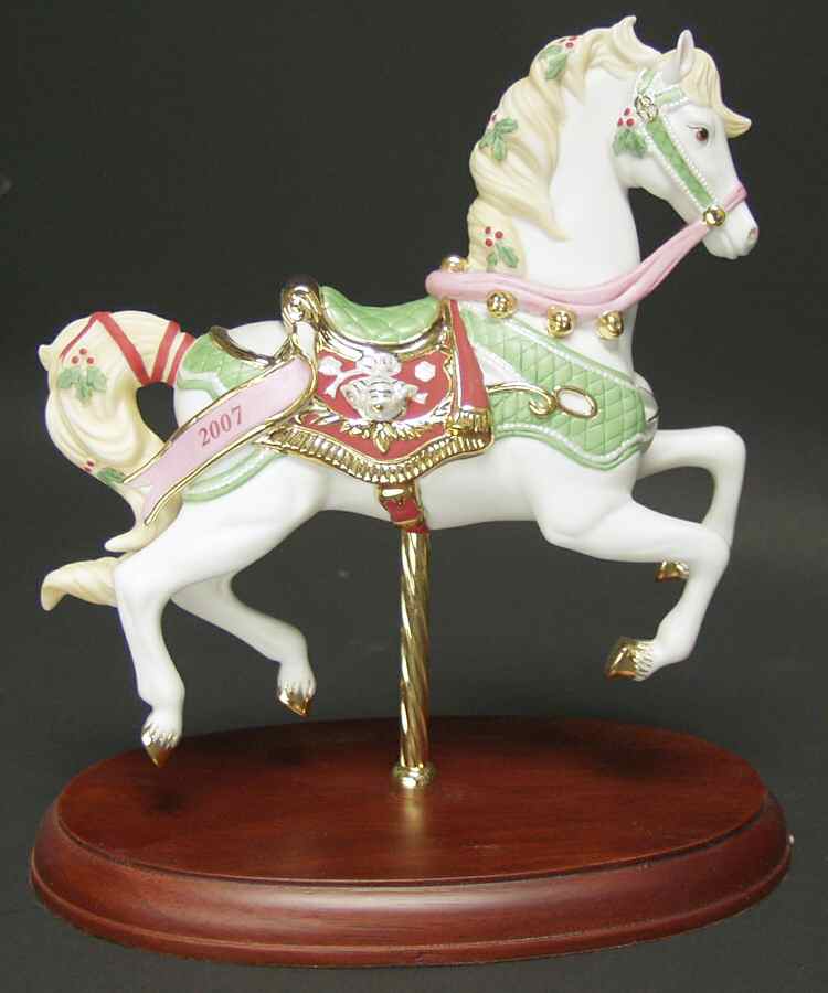Christmas Carousel Animals 2007-Christmas Carousel Horse - No Box by Lenox-1