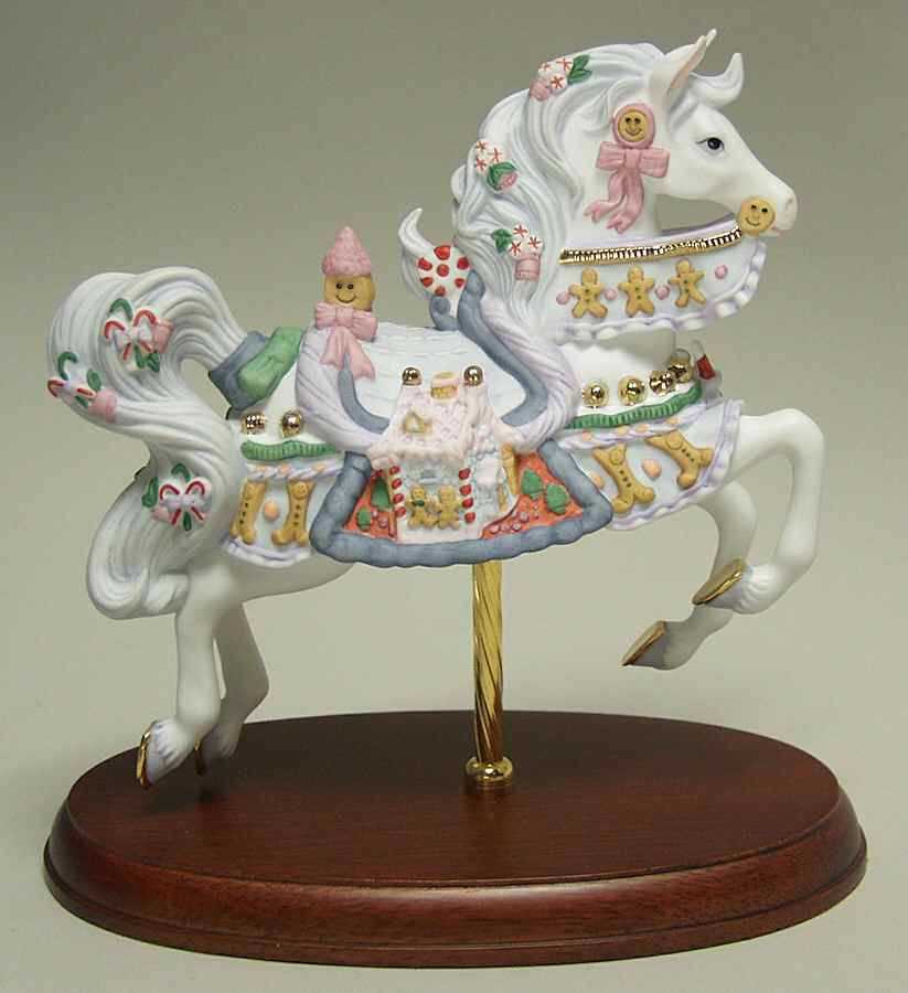 Christmas Carousel Animals 2002-Christmas Carousel Horse - Boxed by Lenox-1