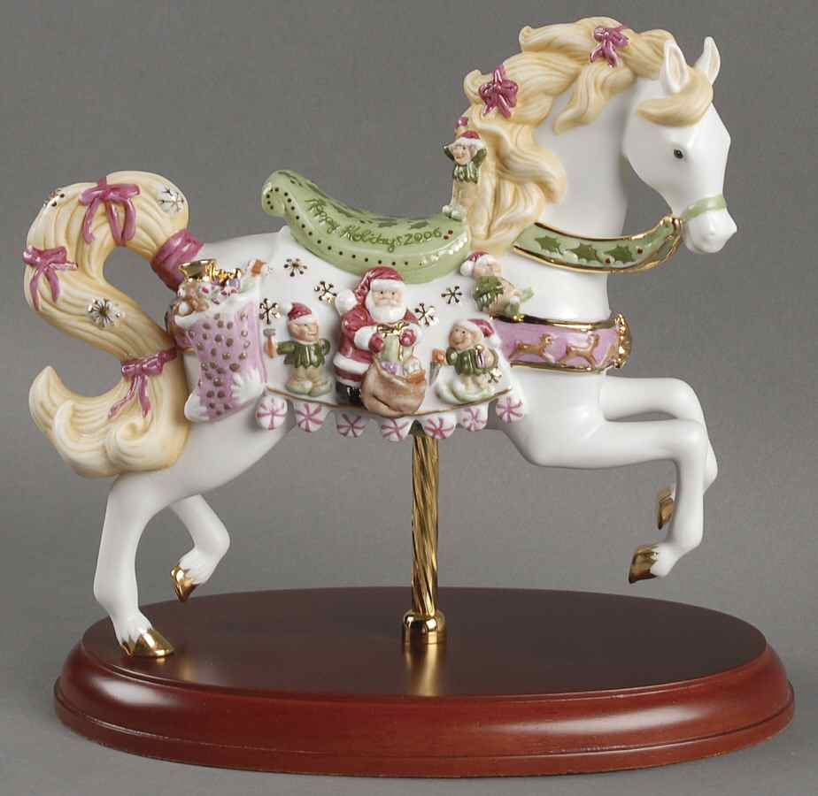 Christmas Carousel Animals 2006-Christmas Carousel Horse - Boxed by Lenox-1