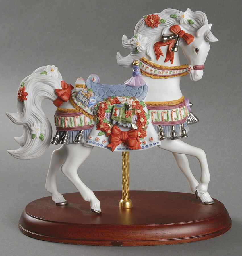 Christmas Carousel Animals 2001-Christmas Carousel Horse - Boxed by Lenox-1