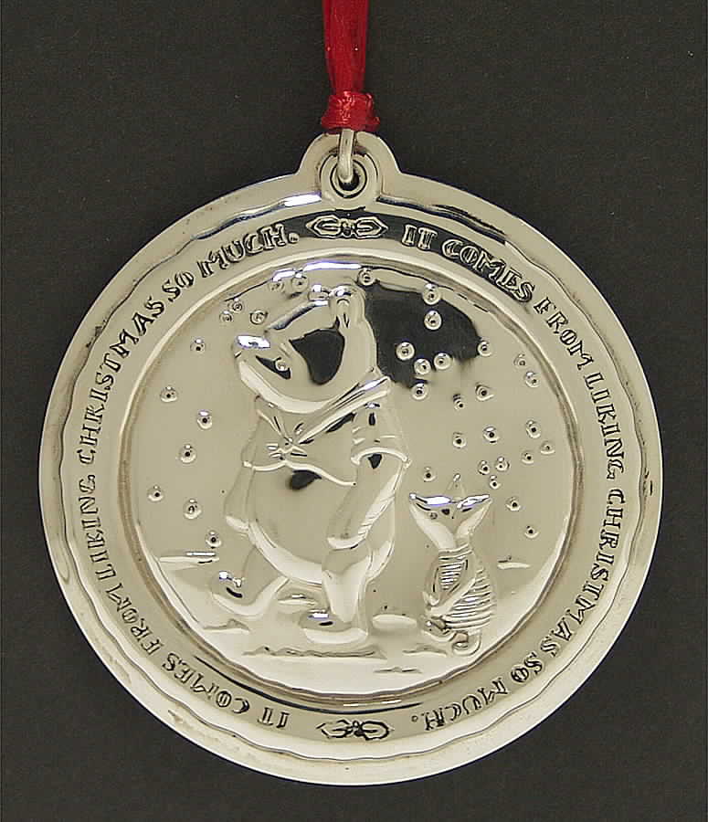 Winnie The Pooh Medallion It Comes From Liking Christmas So Much - Boxed by Lunt Silver-1