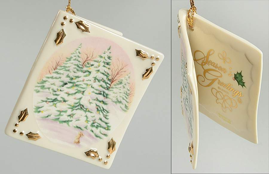 Christmas Card-Ornament Whispering Trees-Season's Greetings - No Box by Lenox-1