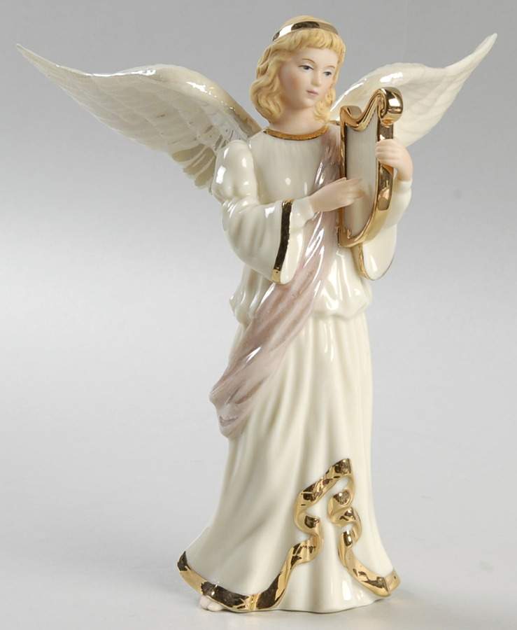 Inspirational Collection-Porcelain Angels' Serenade:Angel W/ Harp - No Box by Lenox-1