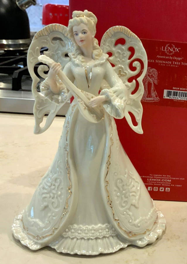 Inspirational Collection-Porcelain Angel Serenade Tree Topper - Boxed by Lenox-1