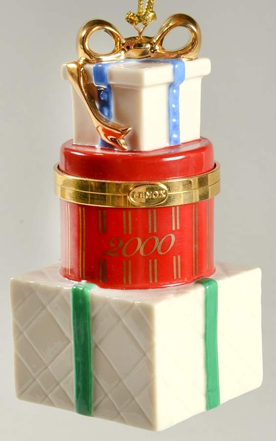 Time Capsule Ornament Stacked Present Boxes - Boxed by Lenox-1