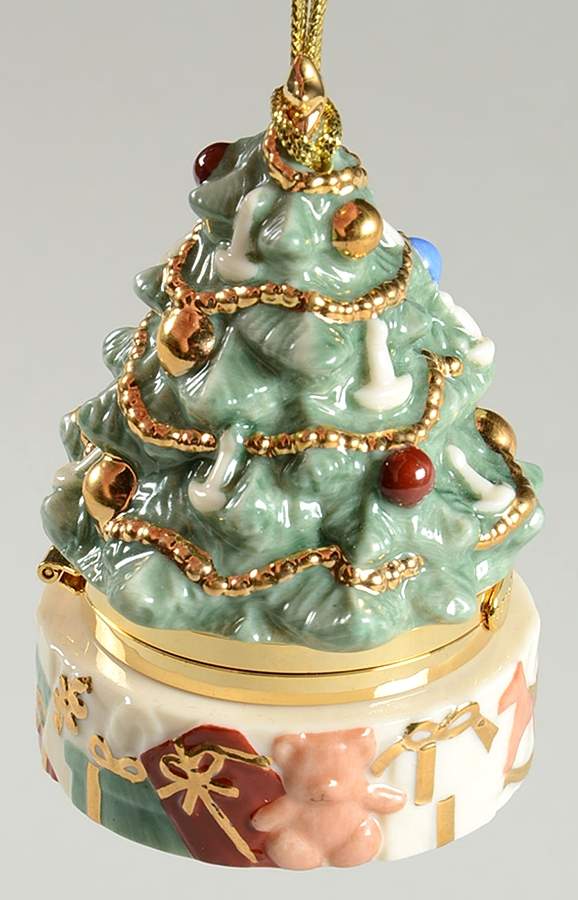 Hinged Box Christmas Ornaments Christmas Tree-White Candles - Boxed by Lenox-1
