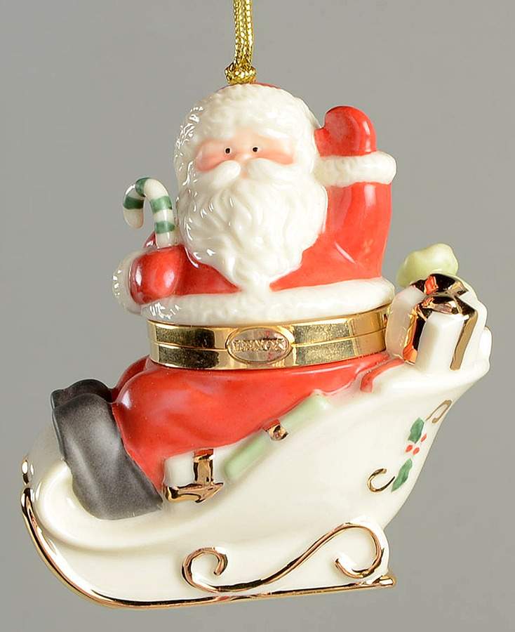 Hinged Box Christmas Ornaments Santa - No Box by Lenox-1