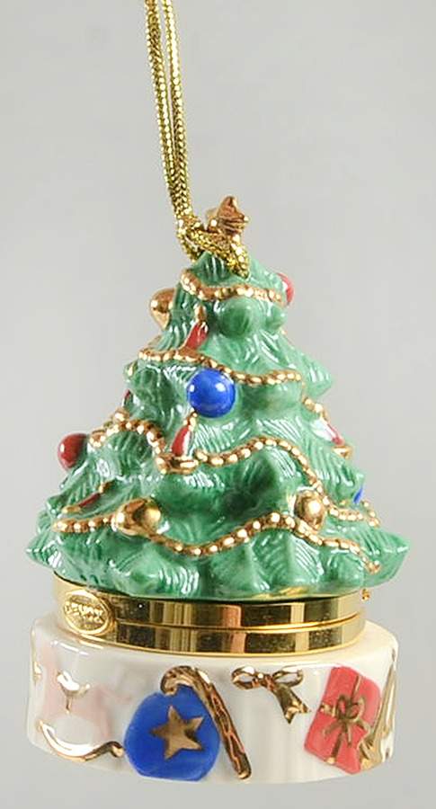 Hinged Box Christmas Ornaments Tree-Red Candles  - Boxed by Lenox-1