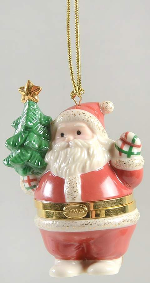 Hinged Box Christmas Ornaments Santa - Boxed by Lenox-1