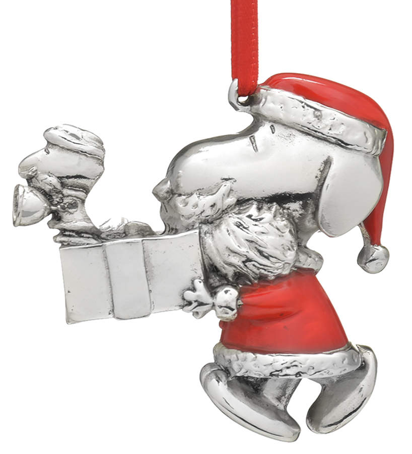 Peanuts Ornament Snoopy& Woodstock - With Box by Lunt Silver-1