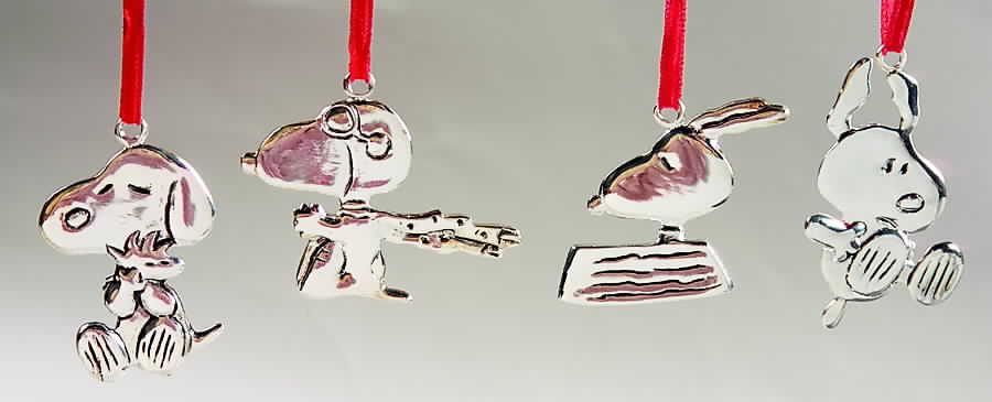 Peanuts Ornament Snoopy Ornaments-Boxed Set Of 4 - Boxed by Lunt Silver-1