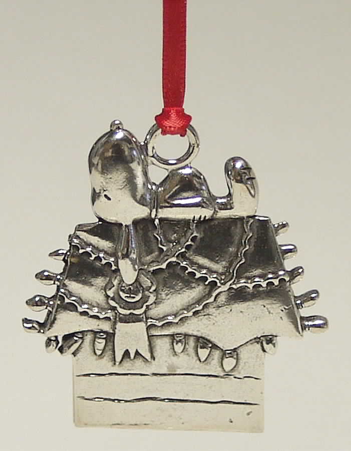 Peanuts Ornament Snoopys Doghouse - Boxed by Lunt Silver-1