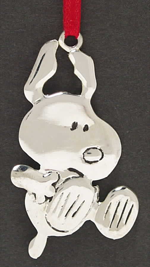 Peanuts Ornament Snoopy Jumping - Boxed by Lunt Silver-1
