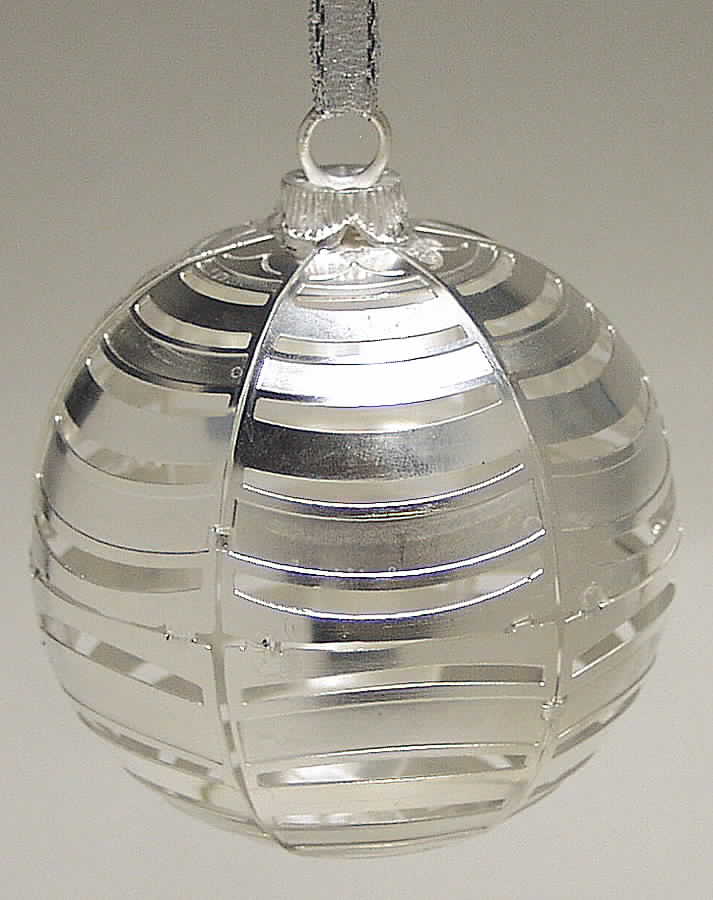 Silver Sphere Ornaments Modern Sphere - Boxed by Lunt Silver-1