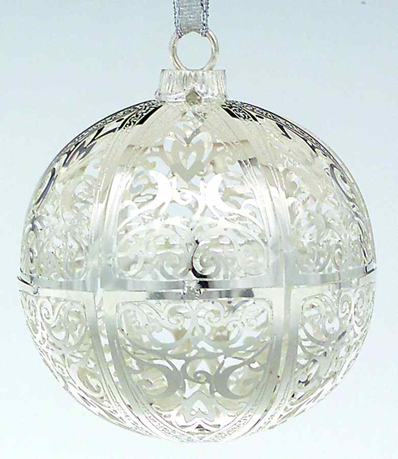 Silver Sphere Ornaments Heart Sphere - With Box by Lunt Silver-1