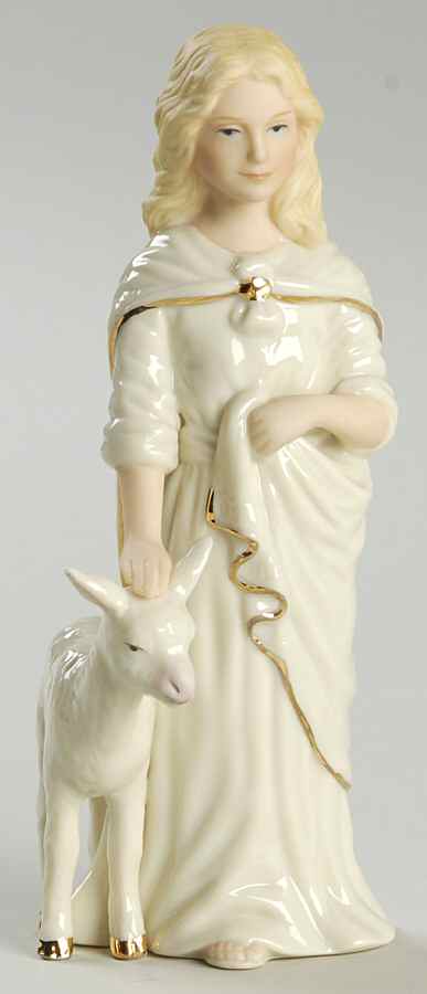 Classic Nativity Collection Girl With Lamb - No Box by Lenox-1