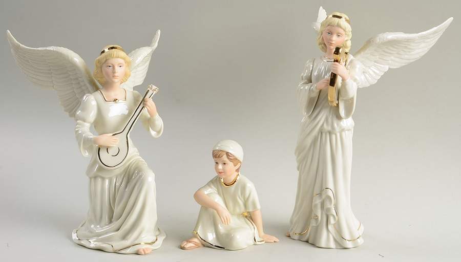 Classic Nativity Collection 2 Angels & Boy-3 Pc Set - Boxed by Lenox-1