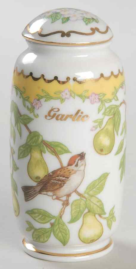 Birds and Blossoms-Spice Jars Garlic-Chipping Sparrow - Spice Jar Set-Ind Jar-Motif 10 by Lenox-1