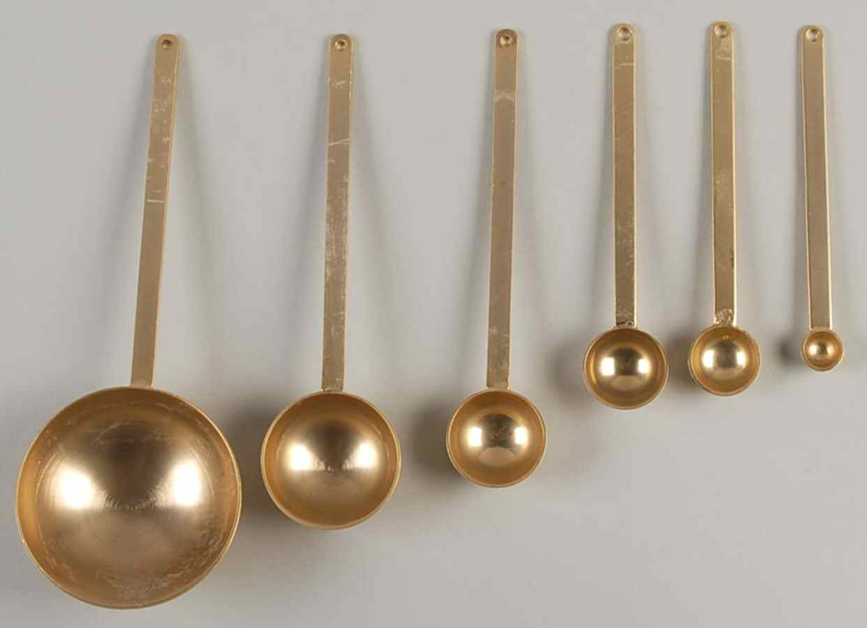 Birds and Blossoms-Spice Jars Brass Finished Measuring Spoons - Measuring Set by Lenox-1