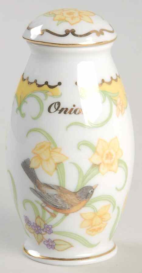 Birds and Blossoms-Spice Jars Onion-Robin - Spice Jar Set-Ind Jar-Motif 15 by Lenox-1