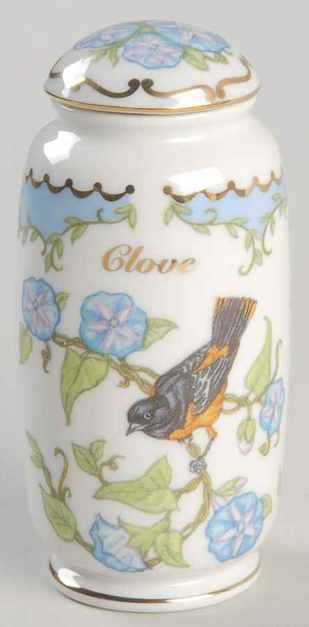 Birds and Blossoms-Spice Jars Clove-Baltimore Oriole - Spice Jar Set-Ind Jar-Motif 8 by Lenox-1