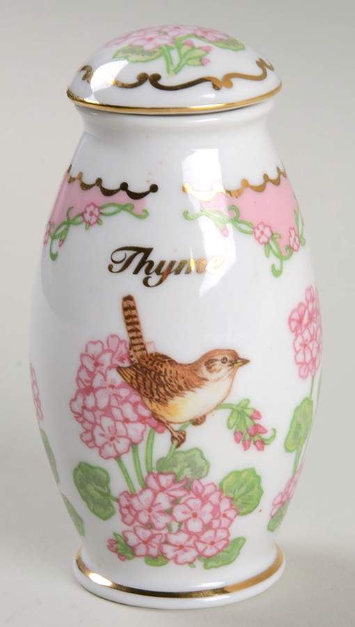 Birds and Blossoms-Spice Jars Thyme-House Wren - Spice Jar Set-Ind Jar-Motif 23 by Lenox-1