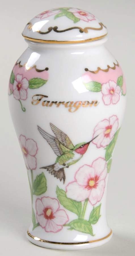 Birds and Blossoms-Spice Jars Tarragon-Ruby Throated Humming - Spice Jar Set-Ind Jar-Motif 22 by Lenox-1