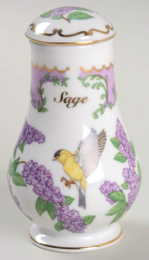 Birds and Blossoms-Spice Jars Sage-Goldfinch - Spice Jar Set-Ind Jar-Motif 21 by Lenox-1