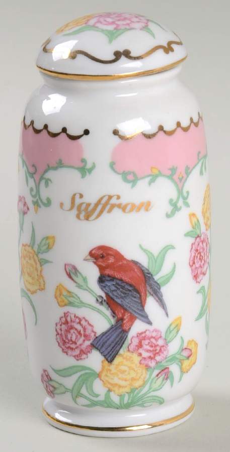 Birds and Blossoms-Spice Jars Saffron-Scarlet Tanager - Spice Jar Set-Ind Jar-Motif 20 by Lenox-1