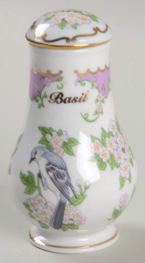 Birds and Blossoms-Spice Jars Basil-Mockingbird - Spice Jar Set-Ind Jar-Motif 2 by Lenox-1