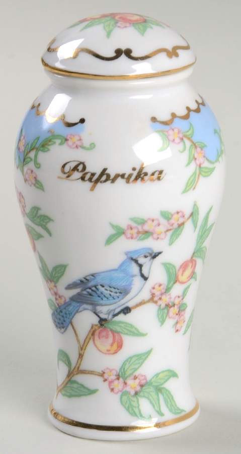 Birds and Blossoms-Spice Jars Paprika-Blue Jay - Spice Jar Set-Ind Jar-Motif 17 by Lenox-1