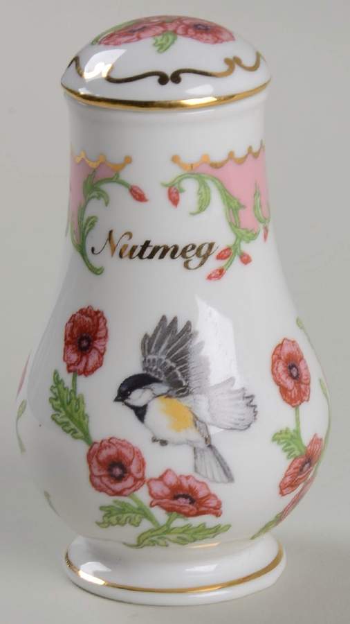 Birds and Blossoms-Spice Jars Nutmeg-Black Capped Chickadee - Spice Jar Set-Ind Jar-Motif 14 by Lenox-1