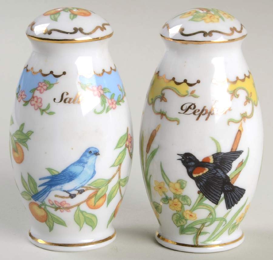Birds and Blossoms-Spice Jars Salt & Pepper Set - Salt And Pepper Set by Lenox-1